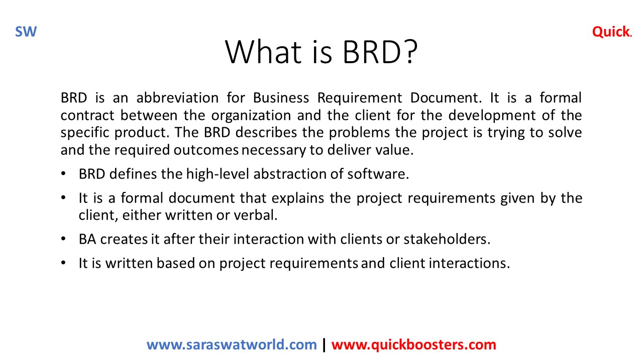 What is BRD?
