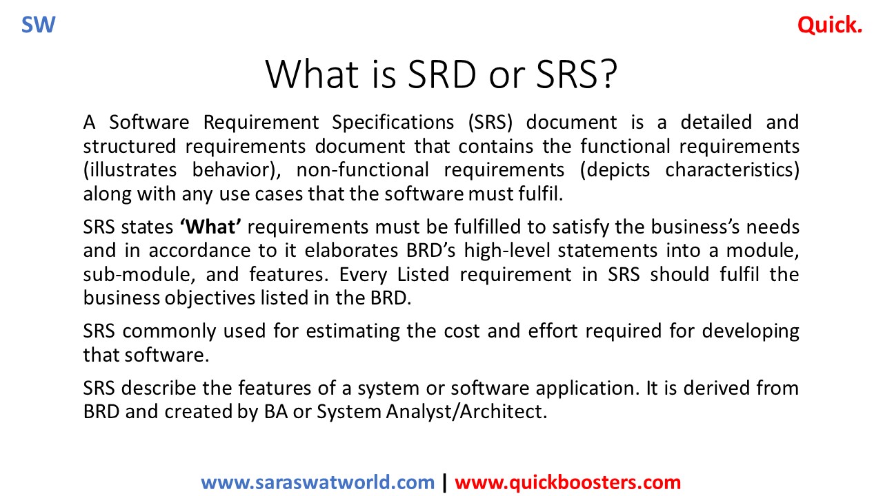 What is SRD or SRS?