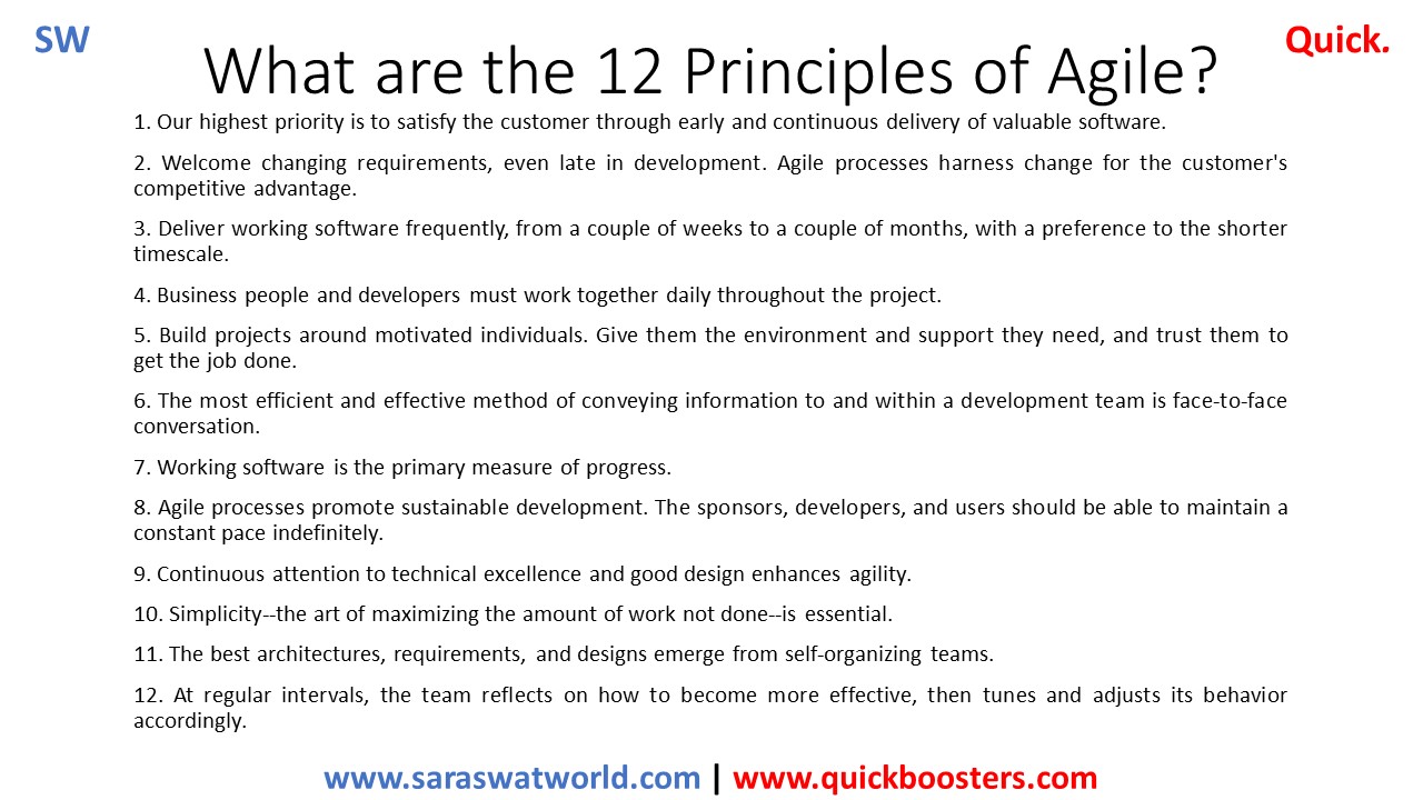 What are the 12 principles of Agile?