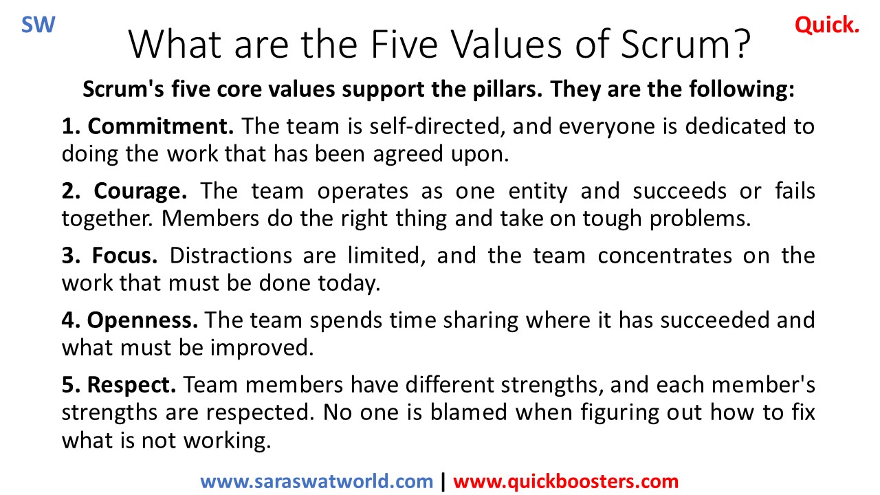 What are the Five Values of Scrum?