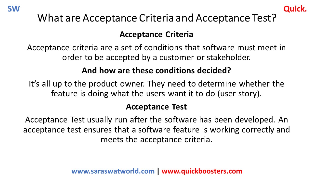 What are Acceptance Criteria and Acceptance Test?