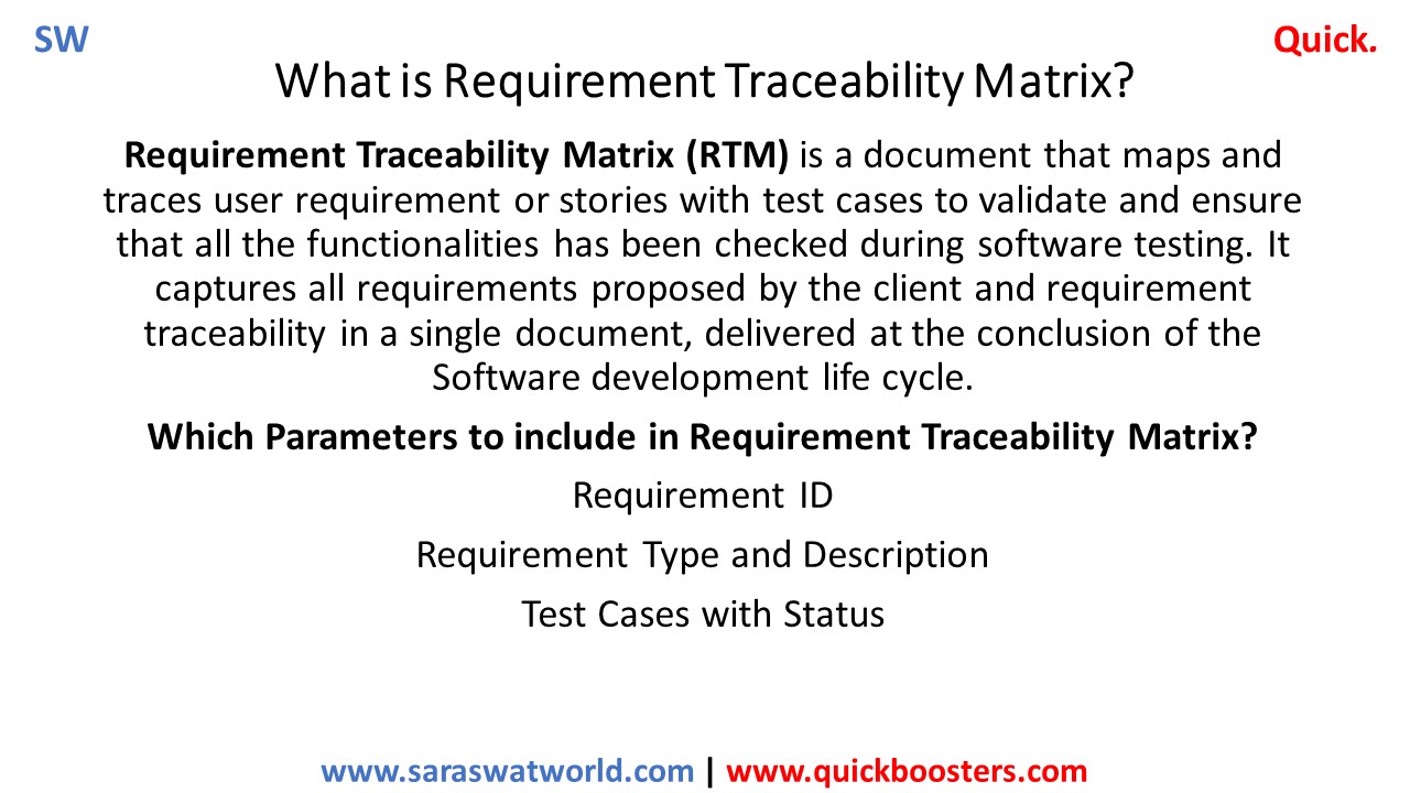 What is Requirement Traceability Matrix?