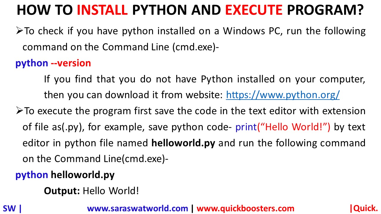 HOW TO INSTALL PYTHON AND EXECUTE PROGRAM?